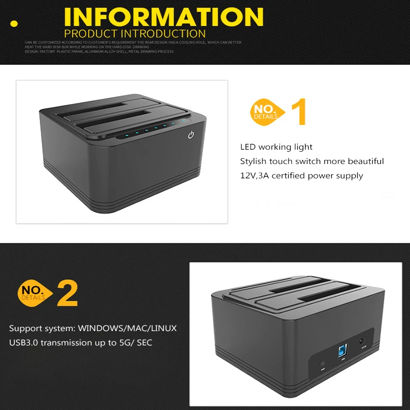 Алюминий внешний жесткий диск чехол док станция для жесткого диска USB 3 0 SATA