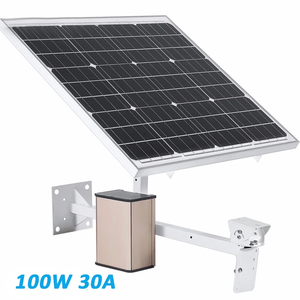 NEW 100W Solar Panel for 3G 4G 5G WiFi Camera SIM Card TF Card Slot Waterproof Power Supply DC12V 30A Battery Outdoor PTZ Camera