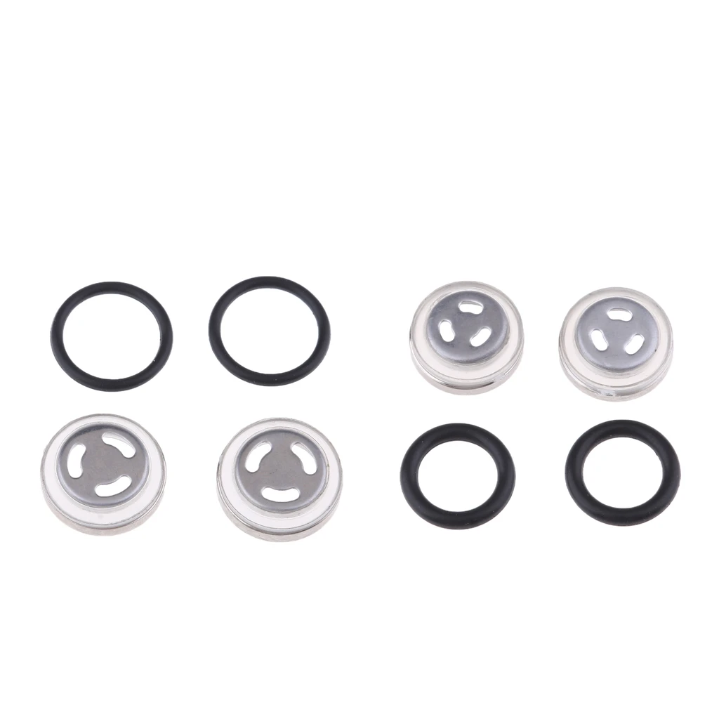 4x Φ18mm + Φ12mm Sight Glass Sight Glass With Sealing Rings For Motorcycle Scooter Brake Pump Brake Cylinder
