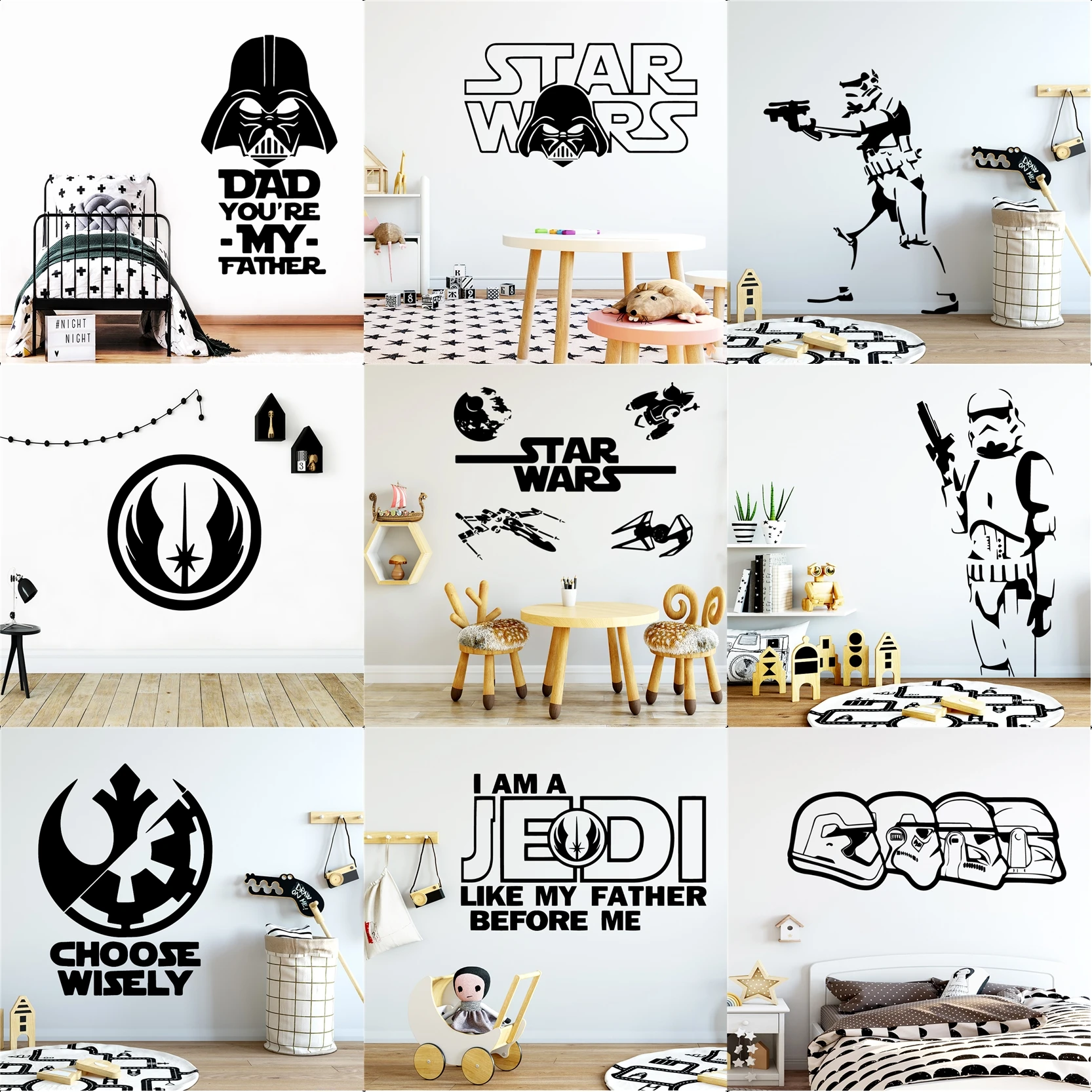 Featured image of post Star War Wall Stickers - Decorate bedrooms with star wars wall decor.
