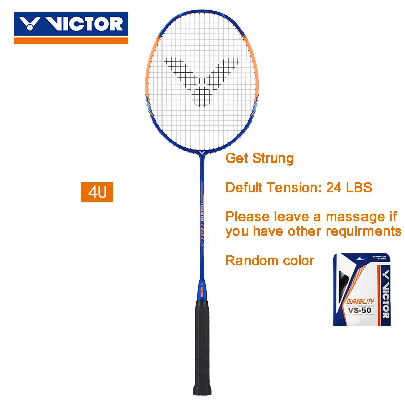 4U get strung VS-50 VICTOR original 4U 5U высоконатяжная ракетка для бадминтона TK-HMR ракетка для бадминтона карбоновый молоток - Цвет: 4U get strung VS-50