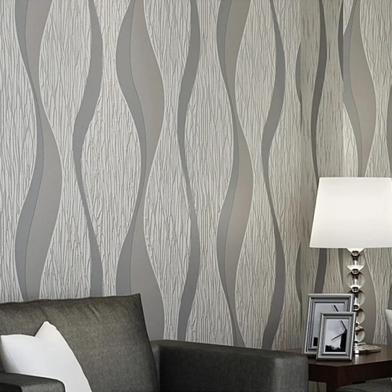 

Gray Striped PVC 3D Wallpaper Roll Home Decoration Bedroom Living Room Corridor TV Background Wall Vinyl Home Decoration Sticker