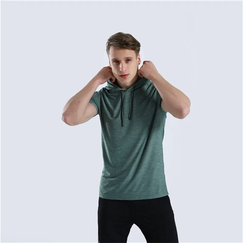 Осенние футболки с коротким рукавом мужские спортивные топы футболки быстросохнущие фитнес толстовки для бега однотонный Повседневный Свитшот Спортивная одежда для тренировок