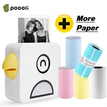 Poooli l1 bolso térmica impressora de fotos 200dpi portátil bt sem fio recibo etiqueta fabricante para o trabalho plano memorando estudo notas