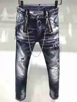 

NEW Men Jeans Ripped for Men Skinny DSQ Jeans Pants Men Jeans Zipper Outwear Man Pants