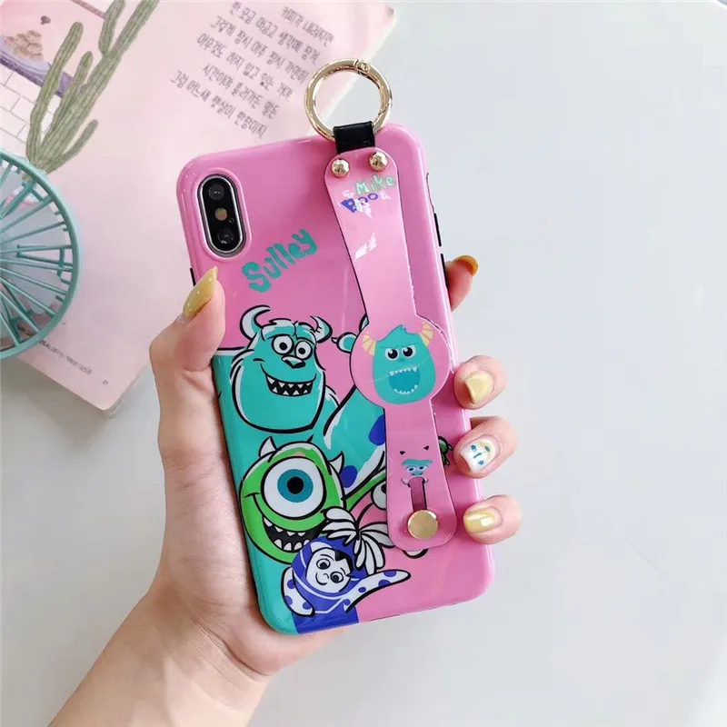 H DISCASE наручный держатель чехол для телефона iPhone 7 8 Plus XS MAX XR X 6 IMD мягкий кронштейн на запястье Чехол для телефона милый мультфильм Животные - Цвет: H