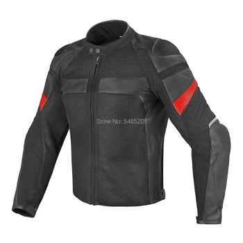 

Dain Cowhide Leather Summer Mesh Motorcycle Riding Jacket Racing jacket with Protectors