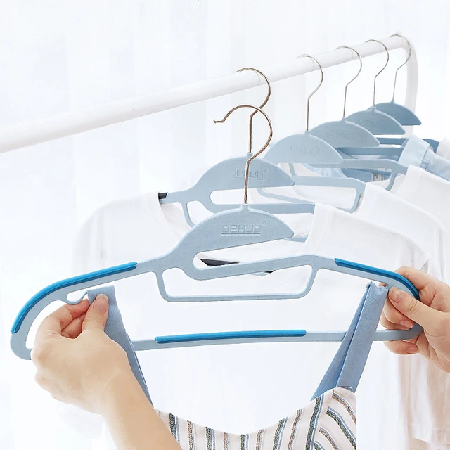 Household Traceless Antiskid Coat Clothes Hanger With Wide Shoulder Multifunctional Adult Child Drying Rack Type S Trouser Clip
