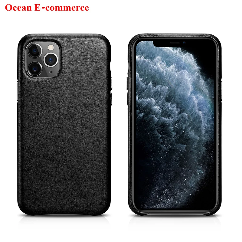 ICARER чехол из натуральной кожи для iPhone 11/Pro/Max, дизайн, металлическая кнопка громкости, чехол для iPhone 11 Pro, чехол