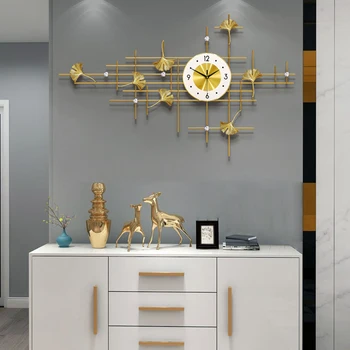 

Metal Large Wall Clock Nordic Creative Art Gold Silent Novelty Wall Clock Nordic Luxury Zegary Scienne Living Decor DE50ZB