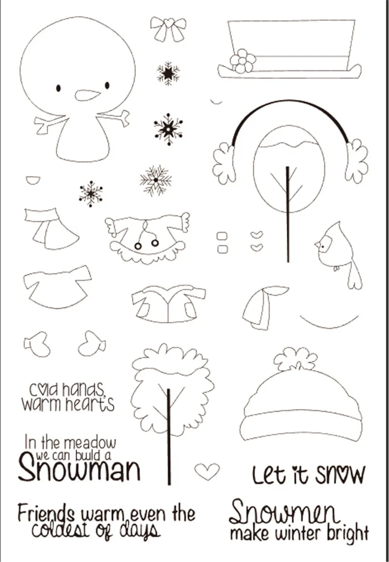 

11x16 snowman Transparent Clear Silicone Stamp Seal for DIY scrapbooking photo album Decorative clear stamp
