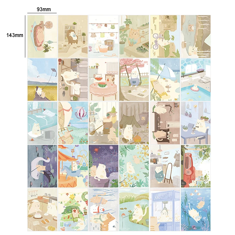  4packs Kawaii Pet Cartoon Cat Rabbit Wedding Party Invitation Cards Postcard Birthday Letter Paper  - 4.00033E+12