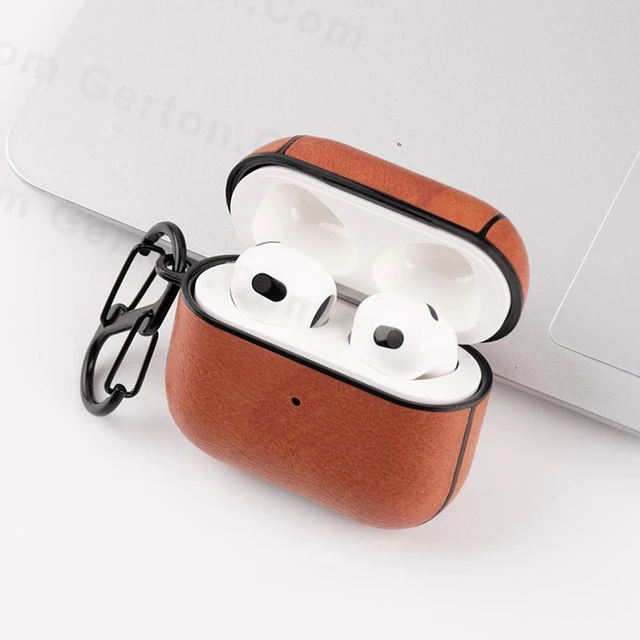 Leather Bluetooth Wireless Button Earphone Case  Pu Leather Designer  Airpod Case - Protective Sleeve - Aliexpress