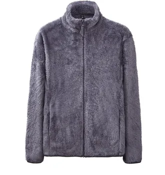 

Mens Designer Fleece Thick Jackets Winter Solid Mens Sports Outerwear Casual Stand Collar Coat with Zipper