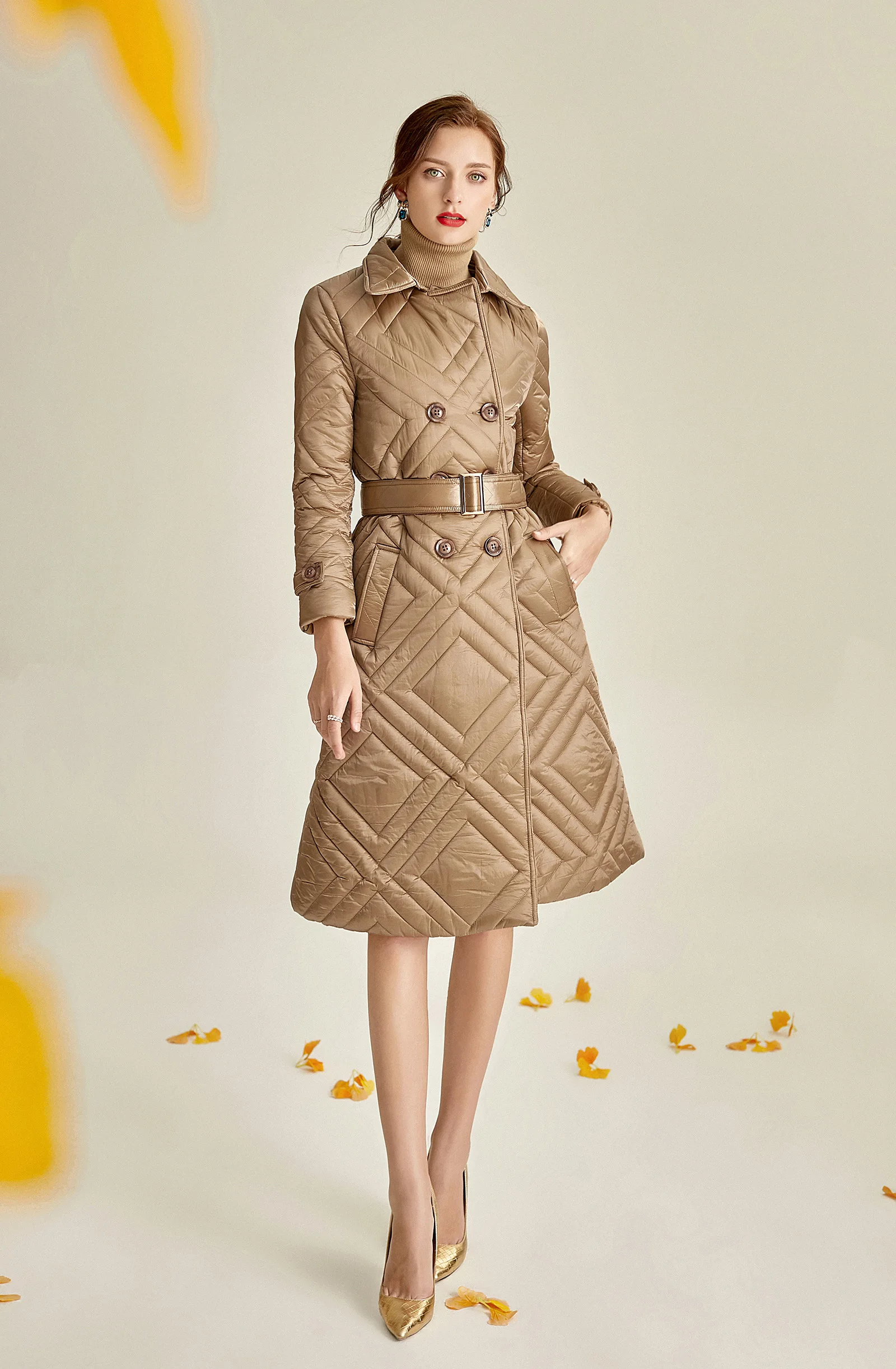 Высокое качество зимняя новая хлопковая одежда женский офисный пуховик Lingge плотное длинное хлопковое пальто для женщин