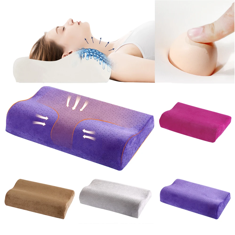 

Velvet Memory Foam Pillow Fiber Slow Rebound Soft Pillow Orthopedic Pillow Neck Pillow Massager For Cervical Health Care