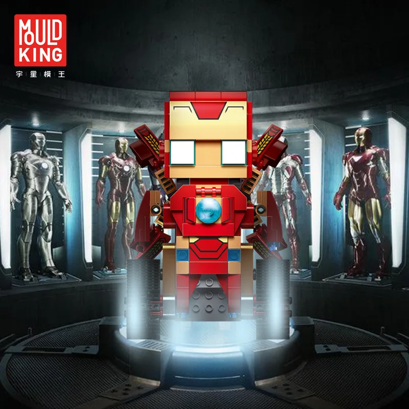 

Yuxing 13038 Square Head Doll Toy Series Iron Man APP Programming Remote Control Electric Educational Block Assembled Building B