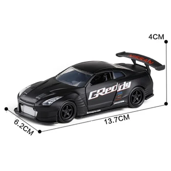 

13.7CM 1:32 Scale Metal Alloy GT-R R35 Racing on Road Auto Car Model Pull back diecast Vehicles model toys F Child gifts collect