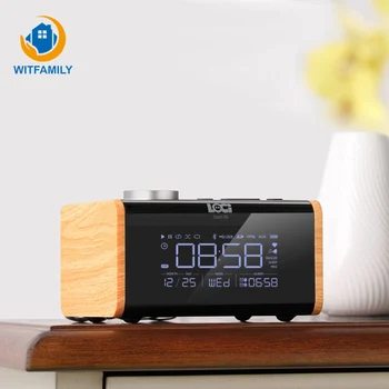 

Bluetooth Speaker Alarm Clock FM Radio Emperature and Humidity Display Digital Decration Snooze Table Clock Desktop Music Player