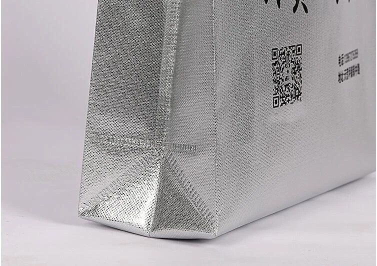 200 шт., Пользовательский логотип в комплекте золотистого сумки для покупок с логотипом Non сплетенные мешки серебристый одежда сумок, обуви, сумок и три размера