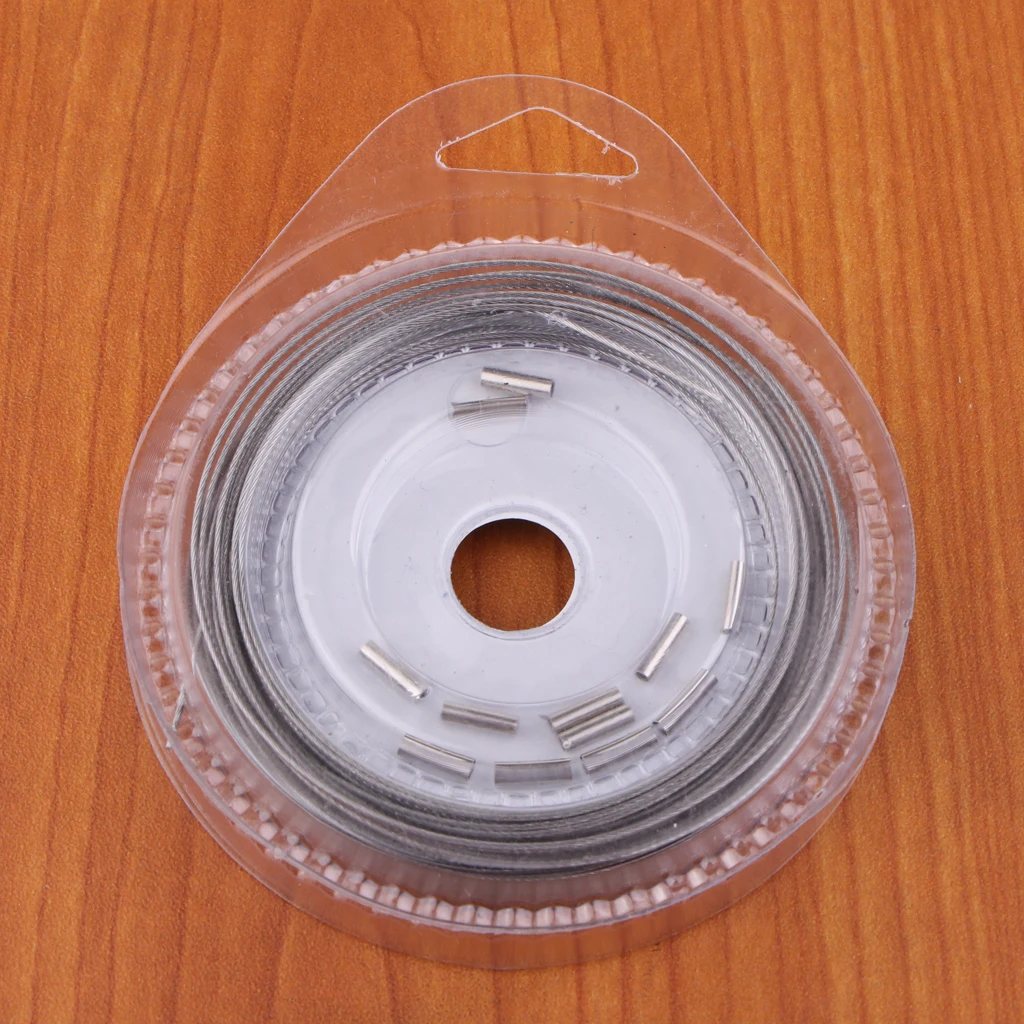 2pcs Fishing Steel Wire Fishing Line 10m 7 Strands Braided Leader Wire with 12pcs Crimps Sleeves