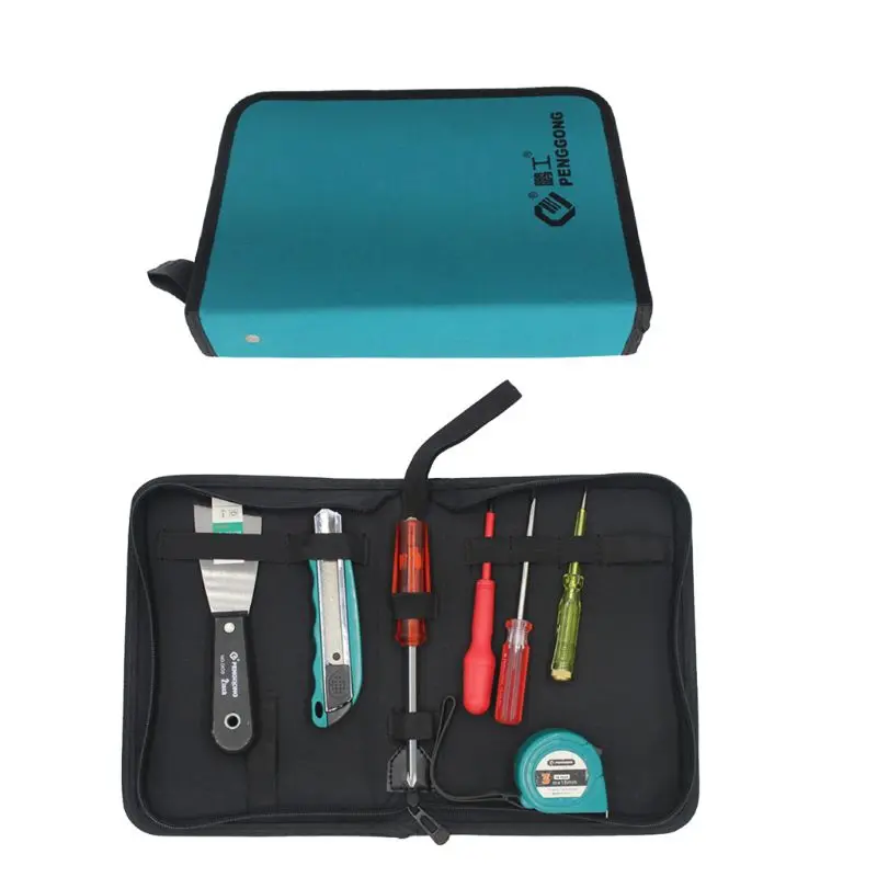 

Mechanics Hardware Toolkit Handbag Waterproof Oxford Cloth Multi Fix Straps Organize Pocket Storage Pouch Electrician Worker Use