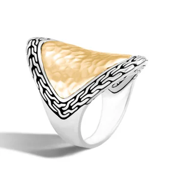 

2020 New Korean Retro Exaggerated Metal Textured Saddle Shape Ring Wedding Engagement For Women Party Jewelry christmas gift