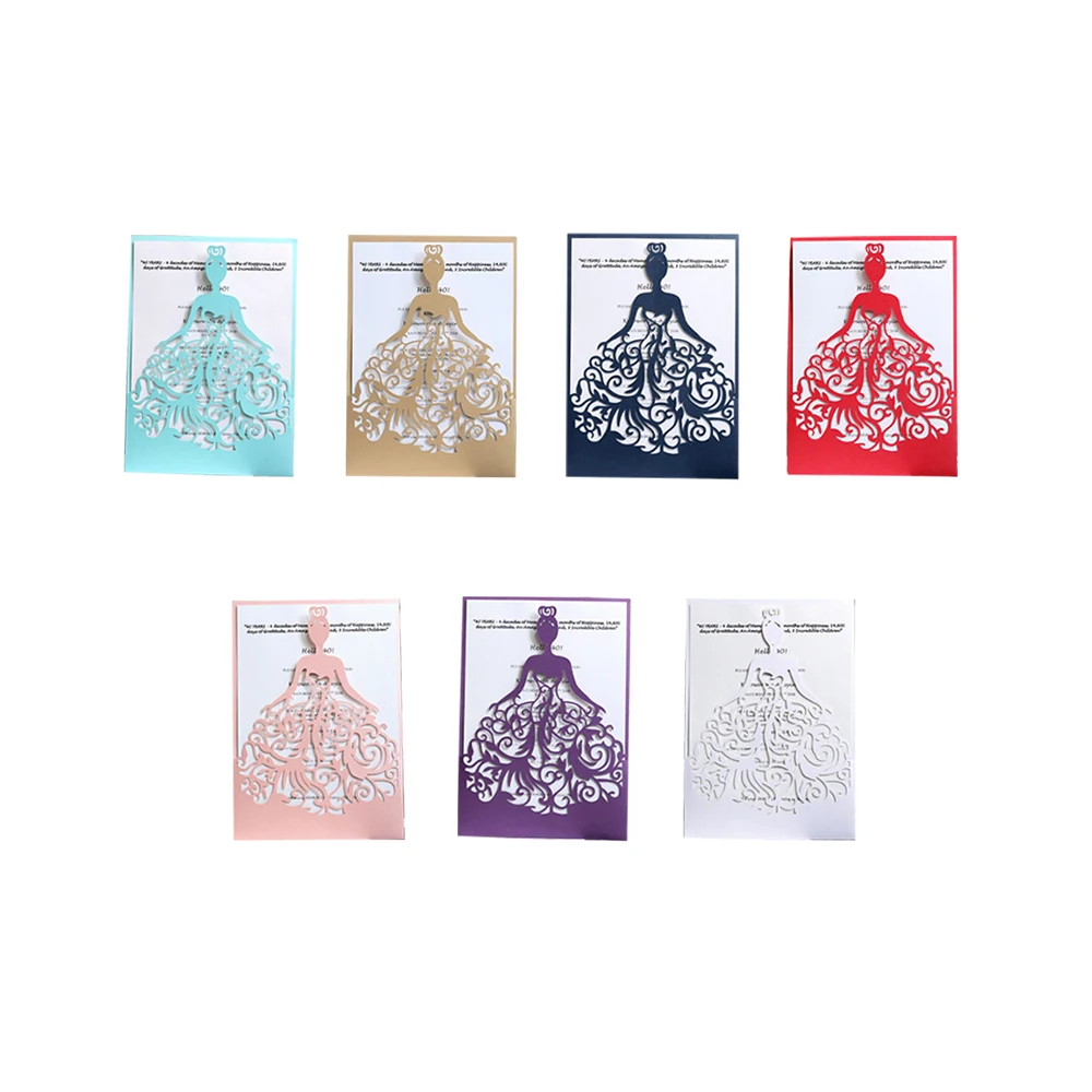  10Pcs Hollow Out Laser Cut Bride Wedding Invitation Greeting Card Personalized Wedding Party Suppli - 4.00032E+12