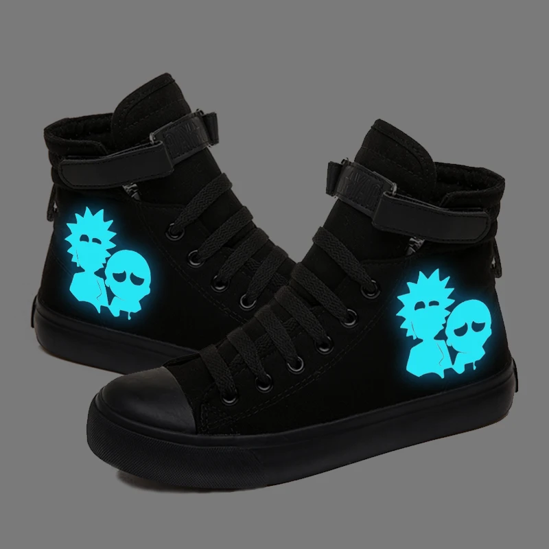 

Luminous Rick and Morty Sneakers Canvas Shoes Women Men Casual Shoes Boys and Girls Cartoon Breathable Students Flat Shoes