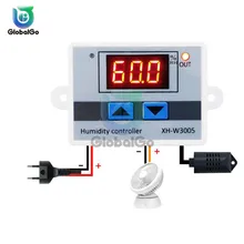 XH-W3005 w3005 220v 12v 24v controlador de umidade digital humidistat higrômetro sensor regulador interruptor controle umidade