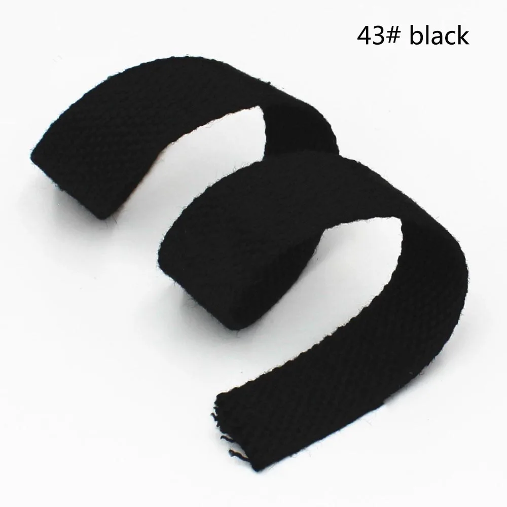 black 8 ярдов Meetee 2,5 см холщовая хлопковая тесьма 1,5 мм толстый ремень для сумки Одежда лента для рюкзака ремень безопасности DIY Pet веревка для шитья ленты - Цвет: black