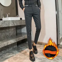 Строгие мужские брюки, облегающие, для офиса, мужские брюки, плотные, духи, мужские брюки, Hombre, костюм, Homme, зимние
