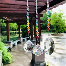 30& 50 мм 3 шт./компл. чакра в стиле «Ловца снов» с подсолнухом кулон Радуга висит с украшением в виде кристаллов Ловец Солнца для окна для дома и сада