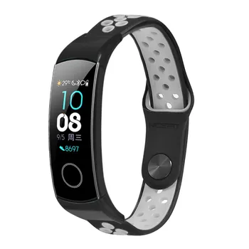 

For Huawei Honor Band 5/4 Silicone Breathable Sports Replacement Watch Band Wrist Strap Outdoor Smart Accessories