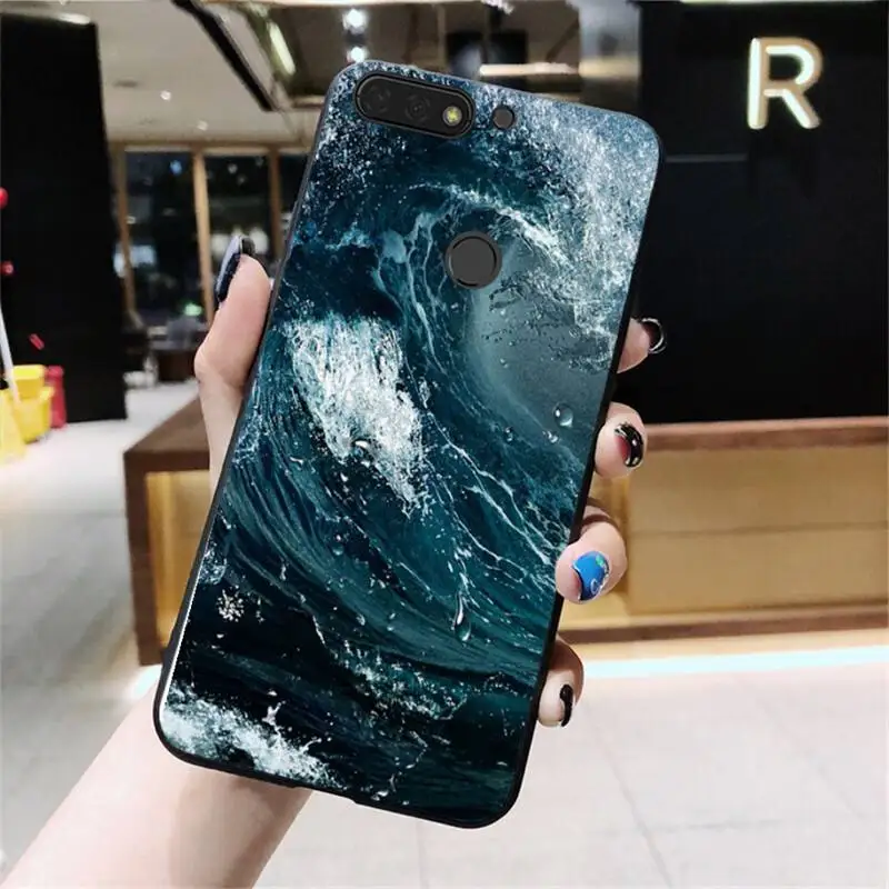 Высококачественный чехол для телефона Babaite с голубыми морскими волнами Huawei Honor 8X 9