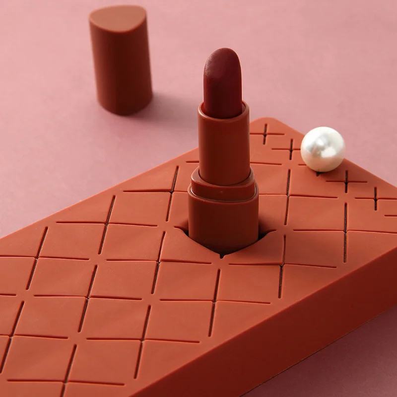 

Creative Silicone Lipstick Storage Rack Jewelry Storage 24 Grids Makeup Cosmetic Eyebrow Pencil Storage Desktop Finishing Box