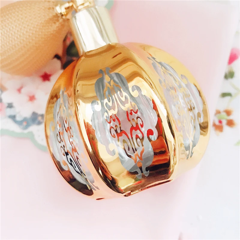 Perfume Jar Gold-Plated Airbag Spray Perfume Pottle Home Desktop Decor Luxury Crystal Glass Bottle Sample Room Ornament 6