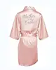 dark pink robe silver letter kimono personalised satin pajamas wedding robe bridesmaid sister mother of the bride robes ► Photo 3/6