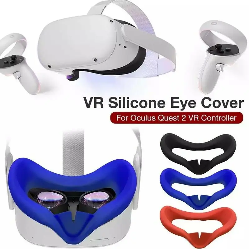 Cubierta de silicona blanda para ojos, almohadilla antisudor para Oculus Quest 2, gafas lavables y antideslizantes, accesorio para auriculares VR