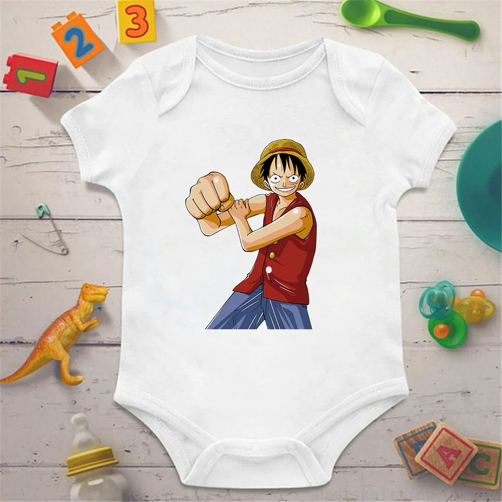 One Piece Anime Baby Boys Girls Rompers Casual Babysuit Jumpsuit Luffy