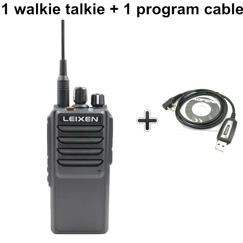 LEIXEN VV-25 портативная рация 25 Вт, высокая мощность, дальность действия 10 км, долгий режим ожидания, 12,6 в, 4000 мА/ч, срок службы батареи, UHF Ham радио, Woki Toki - Цвет: Add a program cable