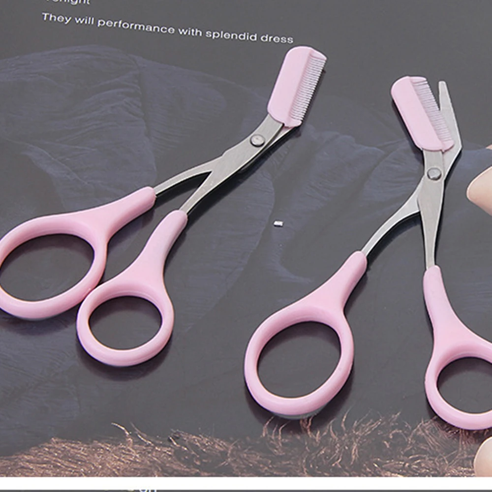 1pcs Eyebrow Trimmer Scissors With Comb Remover Makeup Tools Hair Removal Grooming Shaping Shaver Trimmer Eyelash Hair Clips