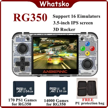 

Whatsko New Retro Game RG350 Portable Handheld game console MINI 64 Bit 3.5 inch IPS Screen 16G Game Player RG 350 PS1 GAMES