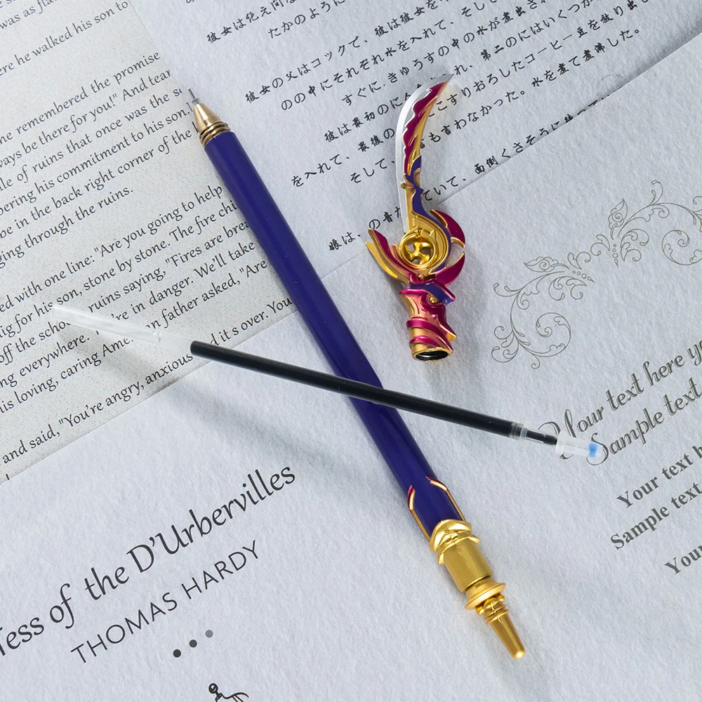 Anime Genshin Impact Cosplay Stationery Weapons Tartaglia Arataki Itto Raiden Shogun Thomas Sword Sign Pens Props