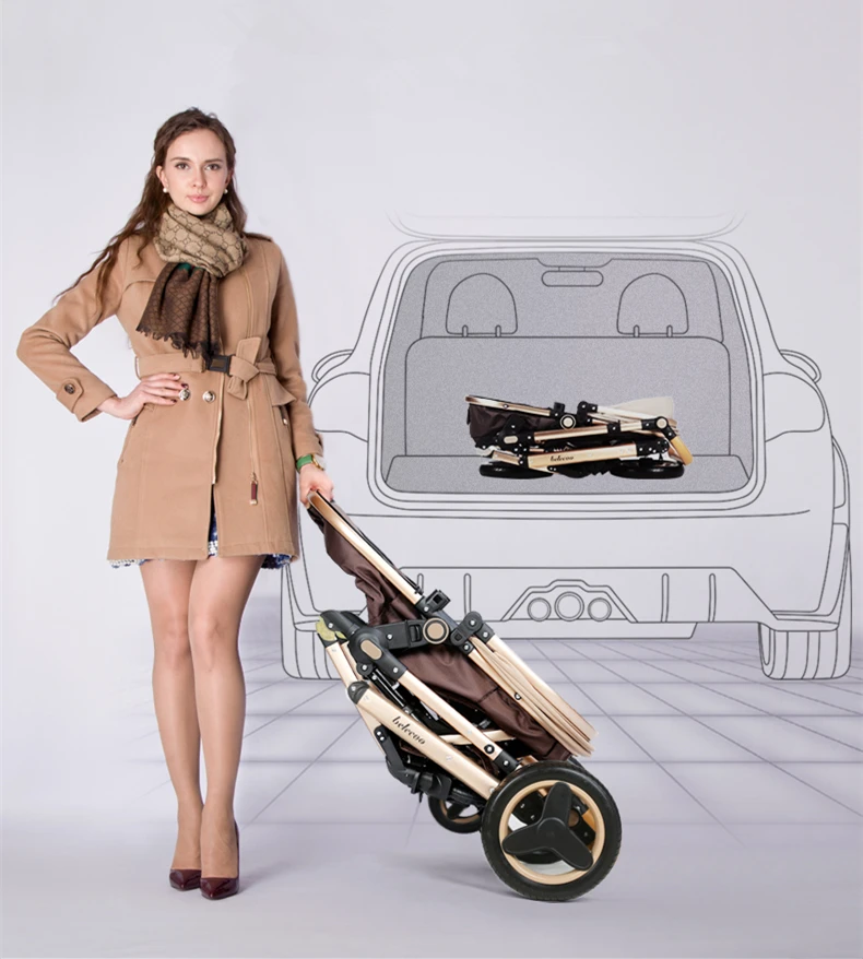 Belecoo Lightweight Luxury Baby Stroller 3 in 1