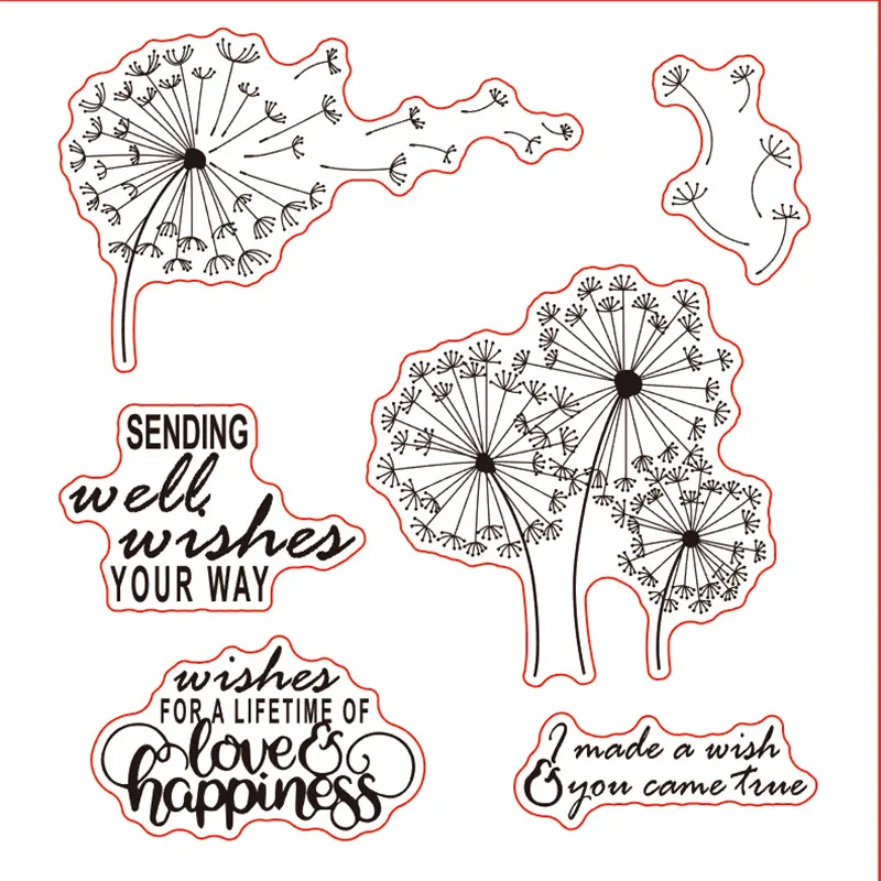 

14x14 Dandelion New Transparent Clear Rubber Stamp Sheet Cling Scrapbooking Photo Album PaperCard DIY Craft