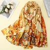 Visual Axles Gustav Klimt Oil Painting Silk Scarf The Tree Of Life Shawl Foulard for Women Bandana Spring Scarves 1