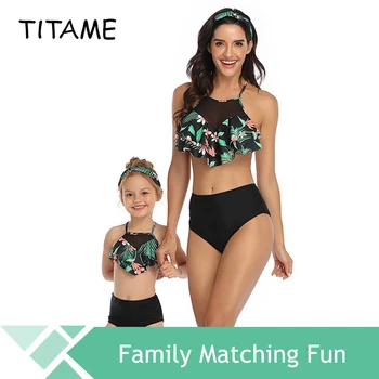

TITAME Family Bikini Swimwear Summer Parenting Swimming Suit Mother and Daughter Swimming Wear Two Pieces Set Swim Suit Bikinis