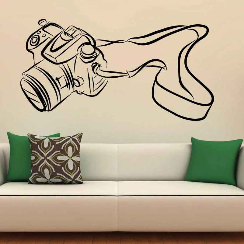 Виниловые наклейки на стену в виде фотокамеры стикеры для интерьера фотостудии