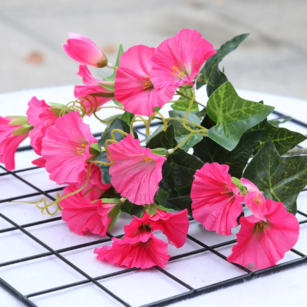

35cm Fake Morning Glory Simulation Petunia Wedding Home Decor Rose Red White Yellow Artificial Flowers For Wedding Garden Decor